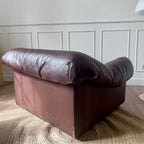 Fauteuil cuir marron années 70