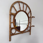 Miroir porte-manteau en bambou années 60