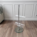 Porte-revues en plexiglass et verre