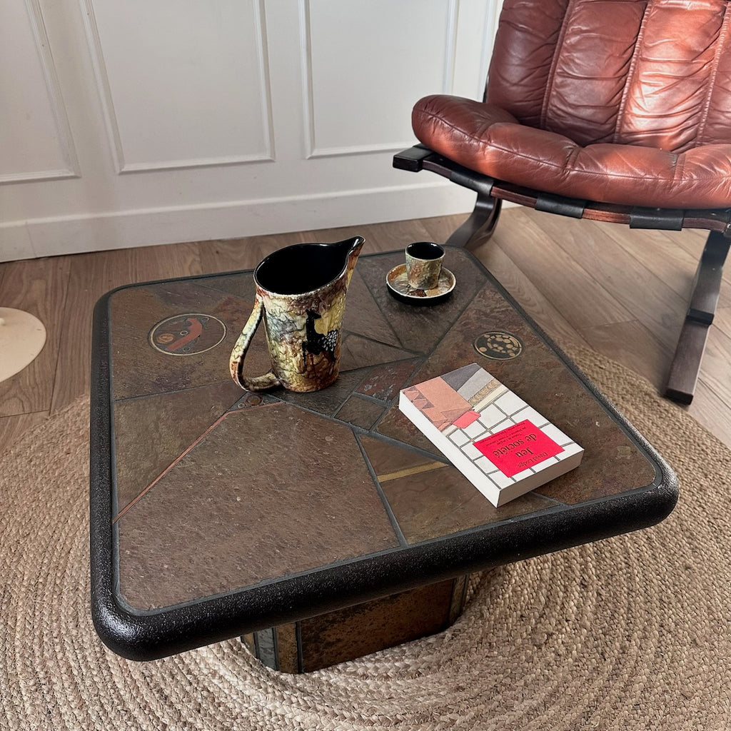 Table basse brutaliste de Paul Kingma