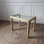 Table basse rotin doré
