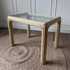 Table basse rotin doré