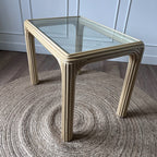 Table basse rotin doré