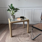 Table basse rotin doré