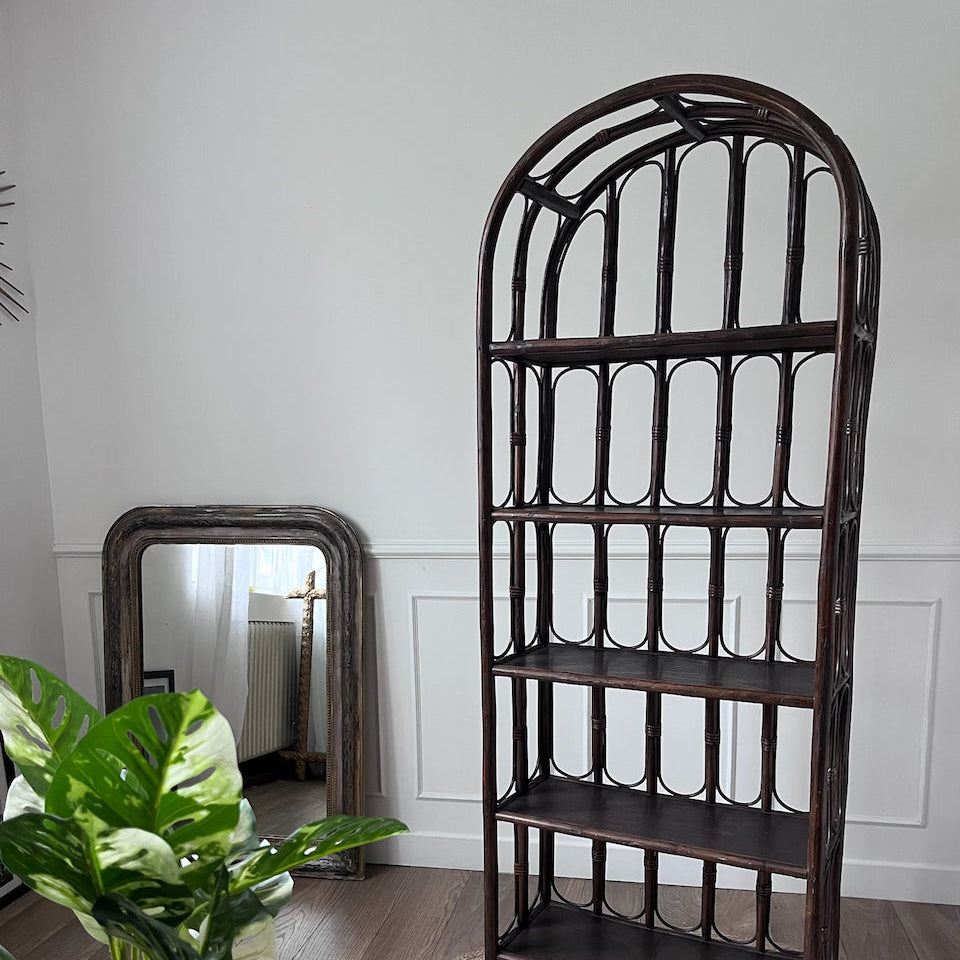 Etagère en rotin vintage