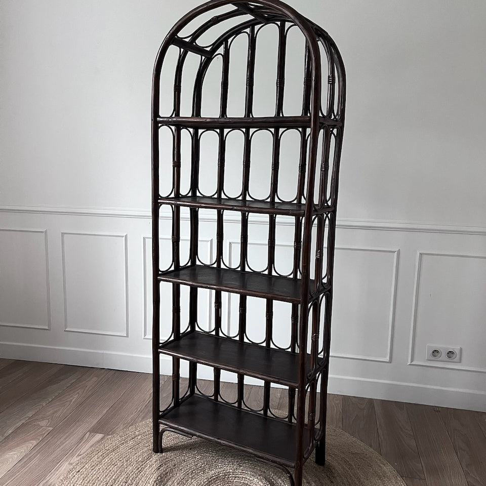 Etagère en rotin vintage