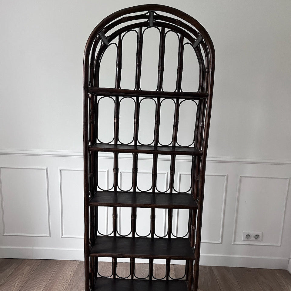 Etagère en rotin vintage