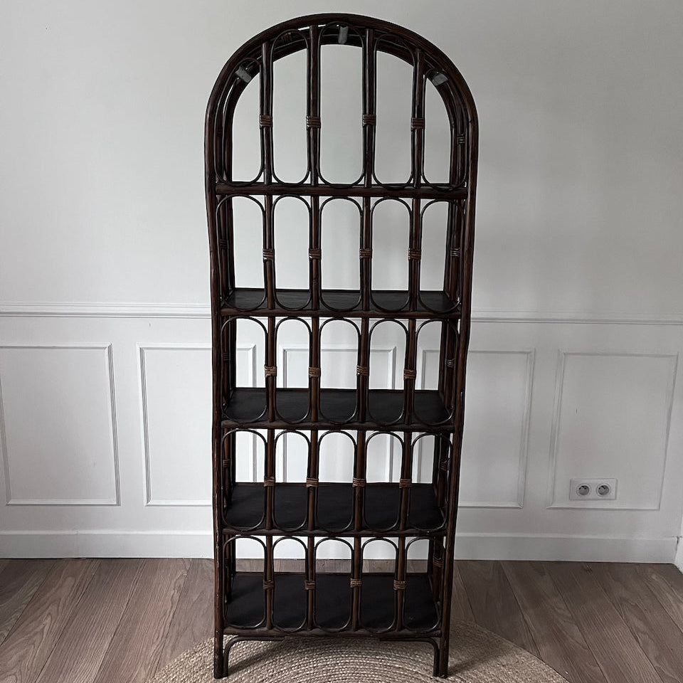 Etagère en rotin vintage