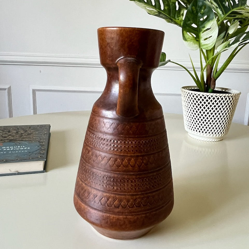 Vase West-Germany marron