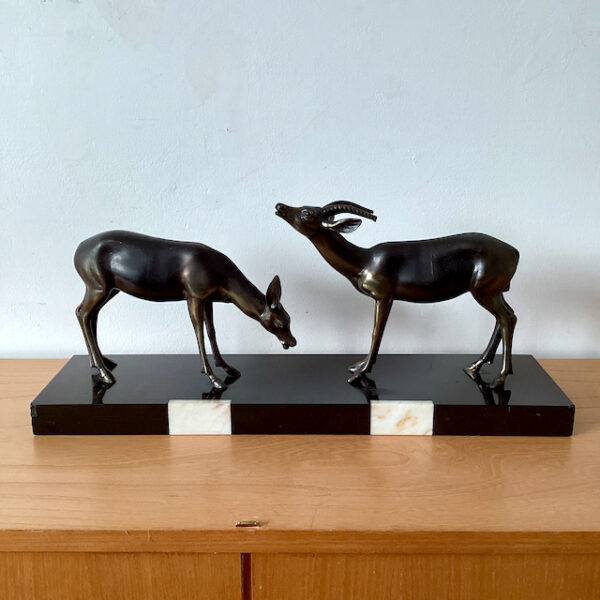 Sculpture Gazelles Art Déco