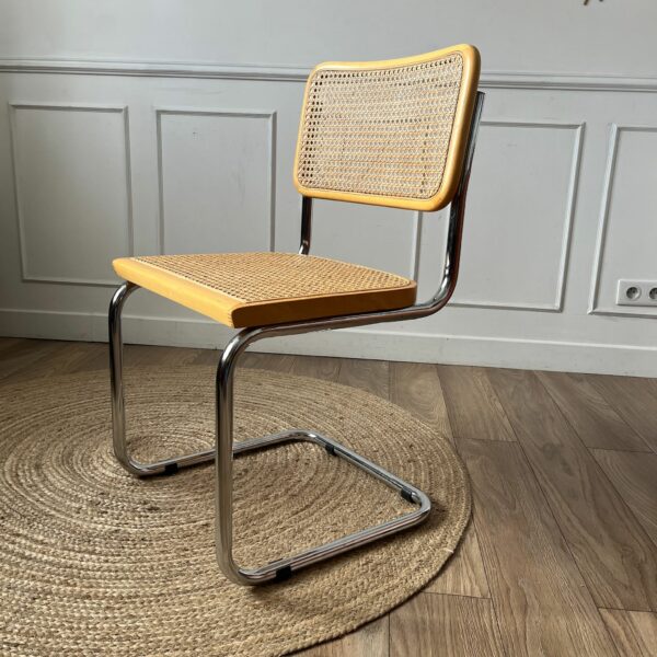 Chaise Breuer bois clair et cannage