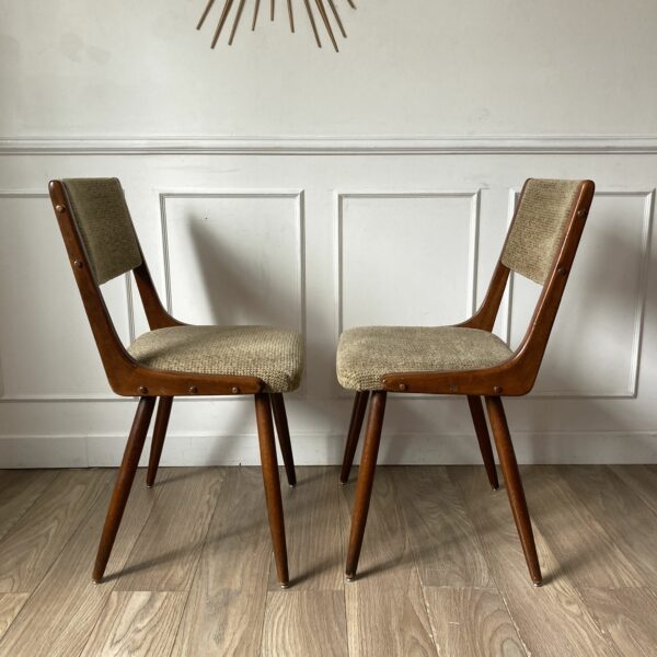 Paire de chaises beige