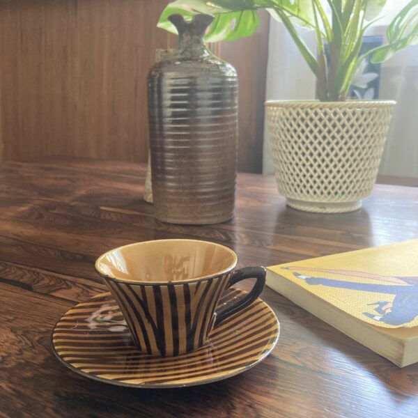Tasse et soucoupe Domino Sarreguemines