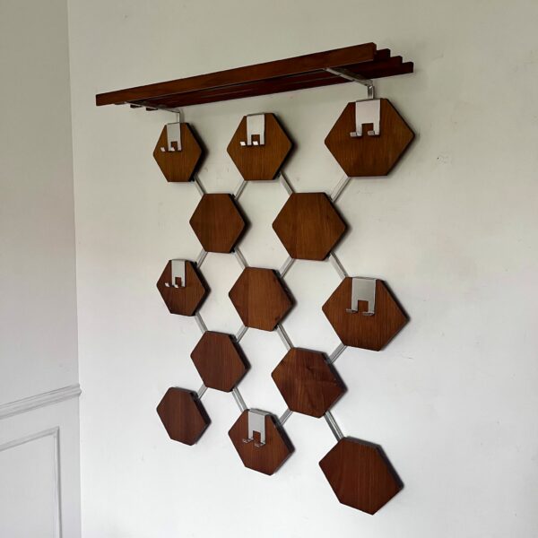Porte-manteaux mural 60's en teck